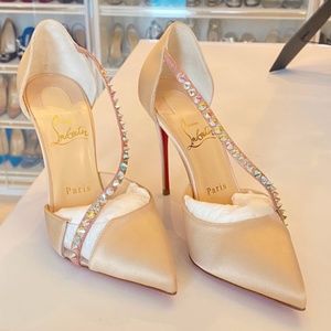 Christian Louboutin Heels Nude Krystal Cross